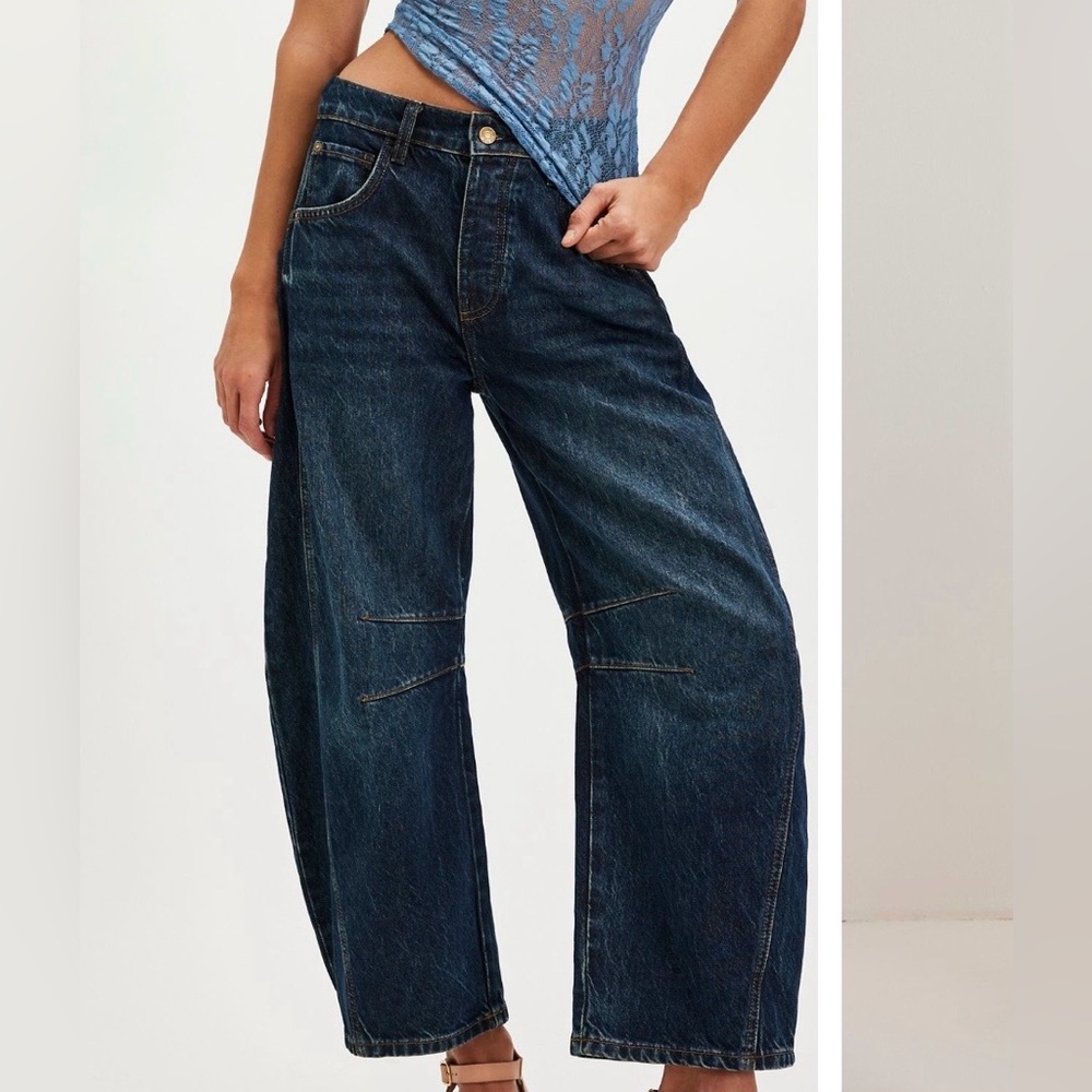 We The Free Dark Wash Wide Leg Jeans